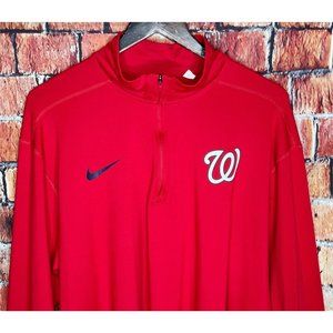 Washington Nationals MLB Nike Dri-Fit 1/4 Zip Pullover Sweatshirt Red Men’s XXL
